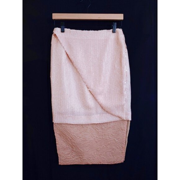 LaPointe Midi Skirt - Plush Matte Sequin w/Cloqué Organza - Small - Picture 2 of 7